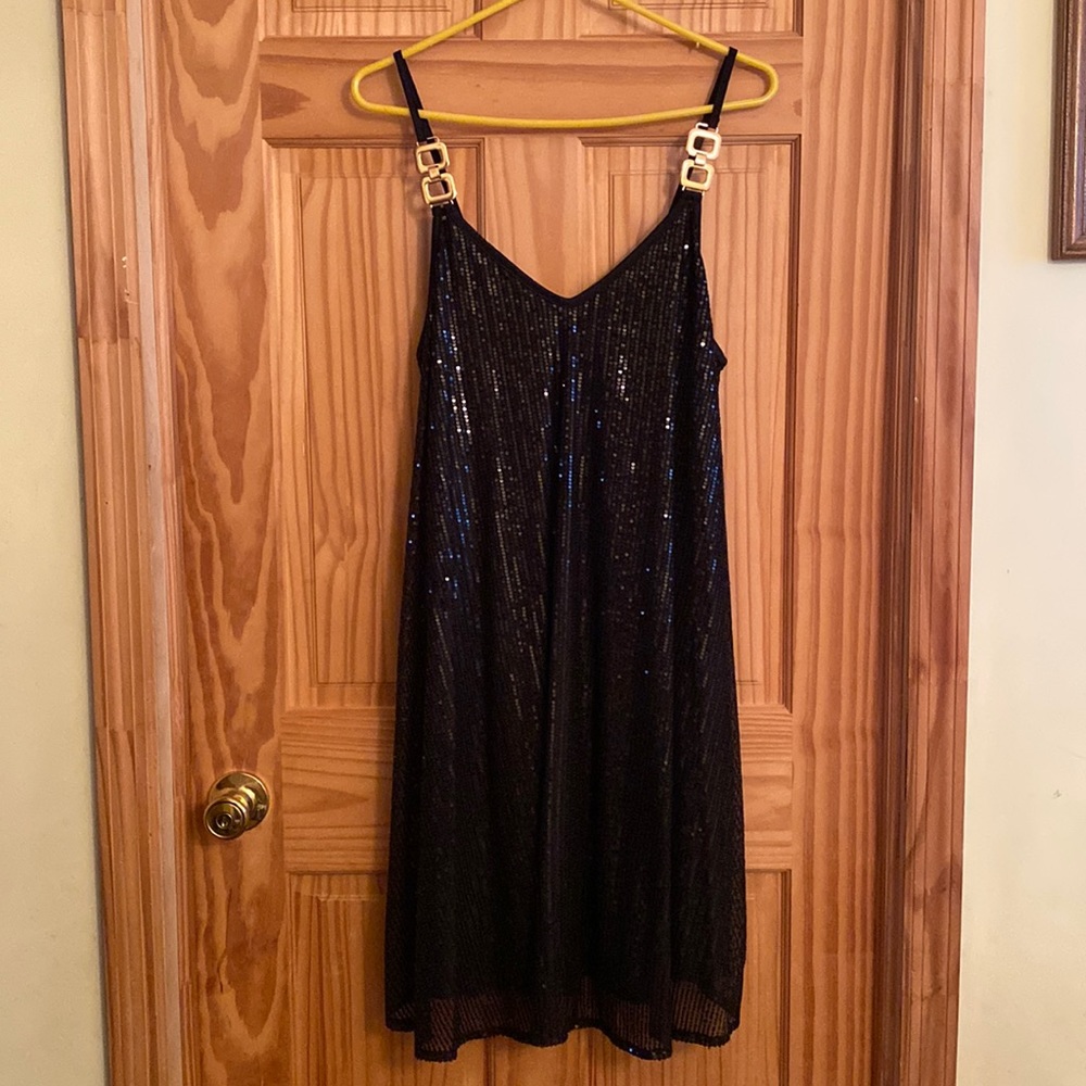 SHEIN black sequins cami dress (XL)
